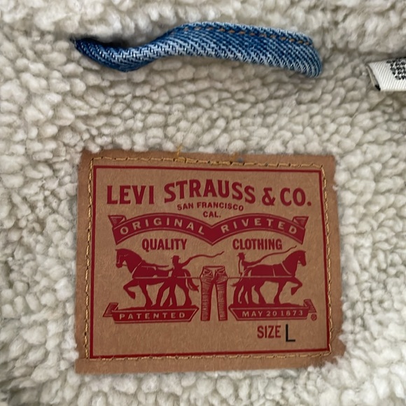 Levi Strauss Denim Sugar Skull Floral Dia de Los Muertos Sherpa Lined Jacket - Picture 12 of 13